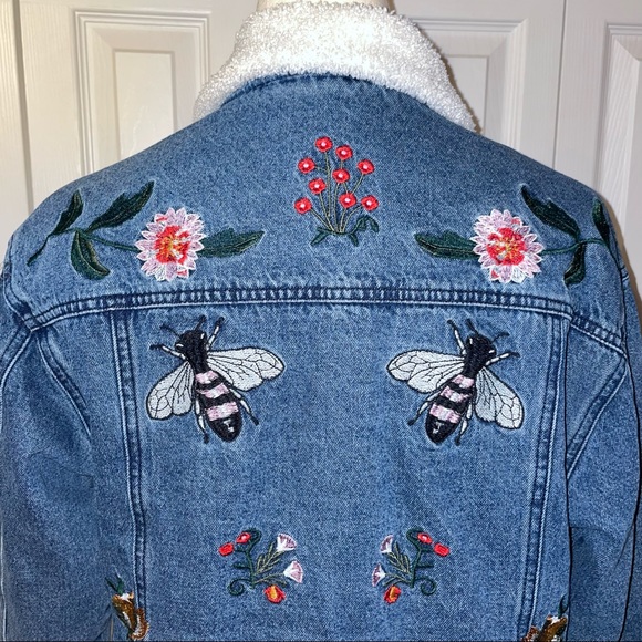 bagetelle embroidered denim jacket size S - Picture 8 of 13